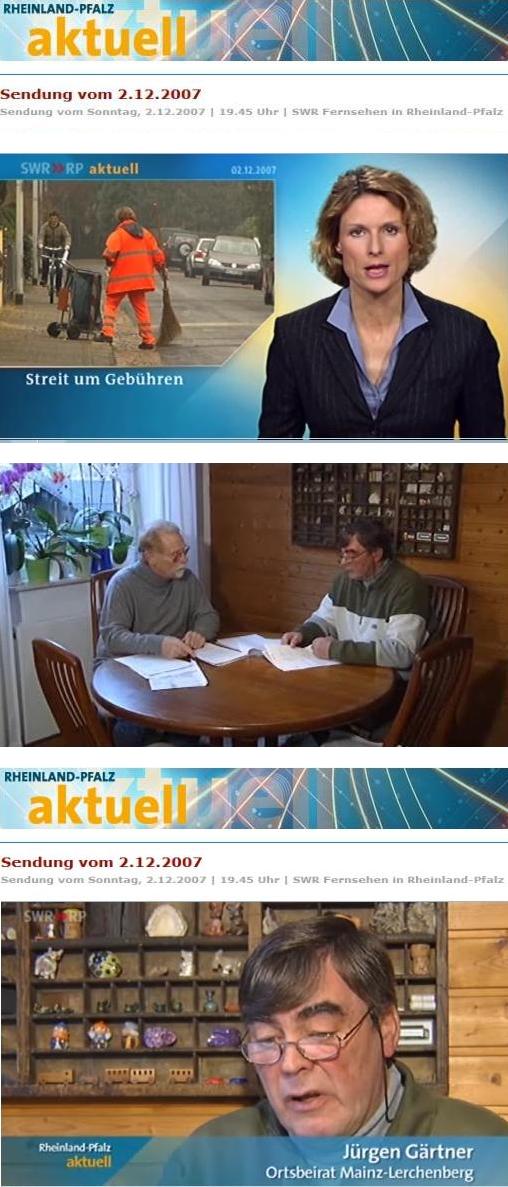 Bilddokumente aus SWR-Beitrag